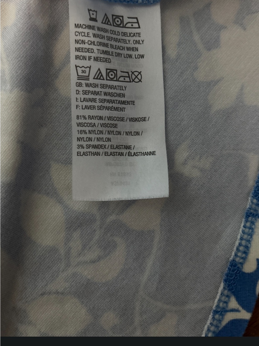 Isaac Mizrahi Blue & White Floral Wrap Dress size XL - Picture 3 of 4